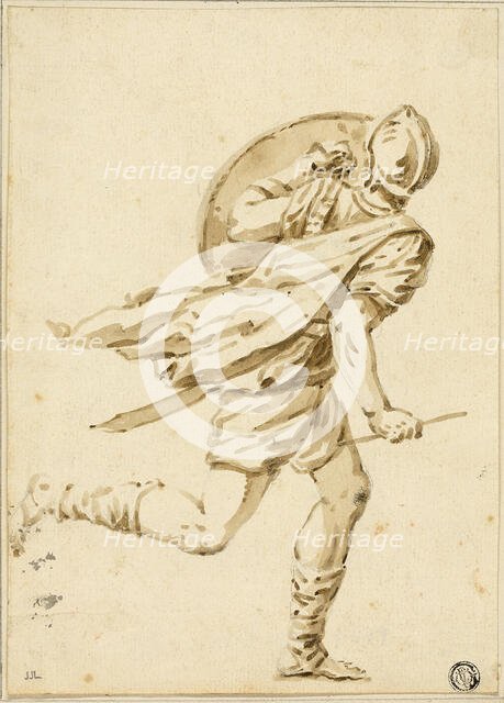 Running Roman Warrior, Seen from Back, n.d. Creator: Philippe Louis Parizeau.