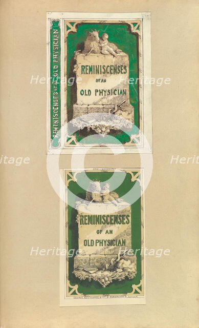 Design and Proof for Bookcover, Reminiscenses of an Old Physician, 1845-70. Creator: Alfred Crowquill.