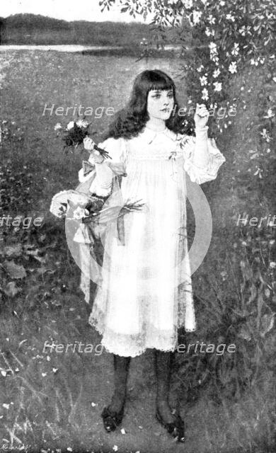 Pictures from the Royal Academy: Gladys, Daughter of Walter Palmer...G. H. Boughton, A.R.A., 1895. Creator: George Meisenbach.