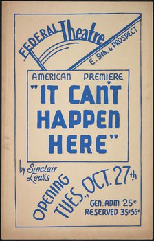 It Can't Happen Here, 1936. Creator: Unknown.