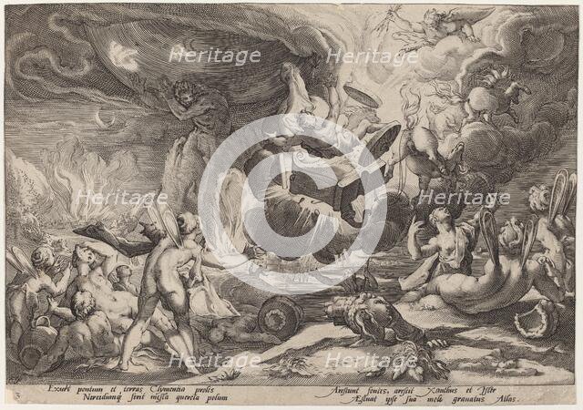 The Fall of Phaeton, c. 1600. Creator: Goltzius, Workshop of Hendrick,.