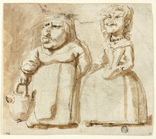 Caricatures of Two Women (recto), n.d. Creator: Pier Francesco Mola.