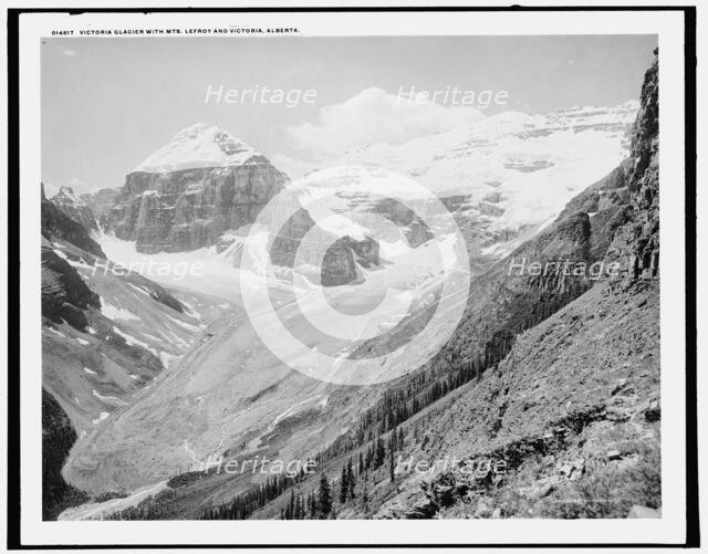 Victoria Glacier with Mts. Lefroy and Victoria, Alberta, c1902. Creator: Unknown.
