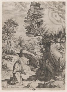 St Francis Penitent in the Wilderness, 1575. Creator: Cornelis Cort.