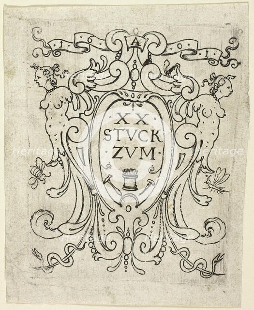 Title page, from XX Stuck zum (ornamental designs for goblets and beakers), 1601. Creator: Master AP.