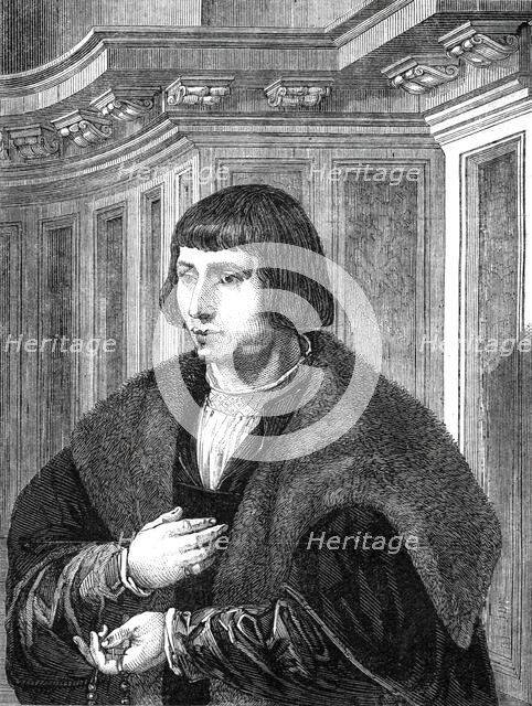 The Beaucousin Collection at the National Gallery - a portrait, by Mabuse, 1860. Creator: Unknown.