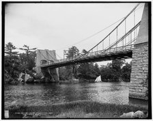 Old chain bridge, Newburyport, Mass., first suspension bridge in America, c1900. Creator: Unknown.