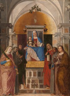 Madonna and Child with Sts Catherine, Francis of Assisi, John the Baptist, John the Evangelist, Anto Creator: Marcello Fogolino.