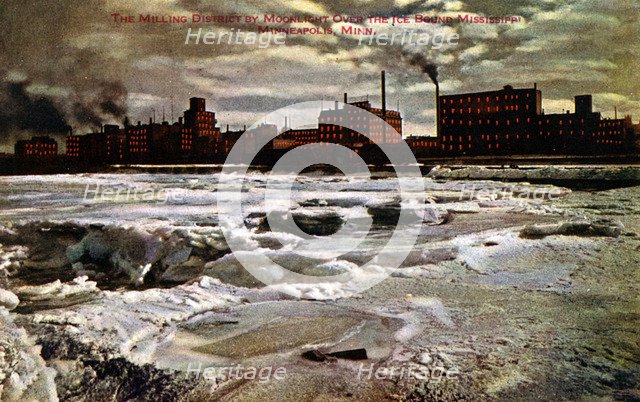 Milling district, Minneapolis, Minnesota, USA, 1923. Artist: Unknown