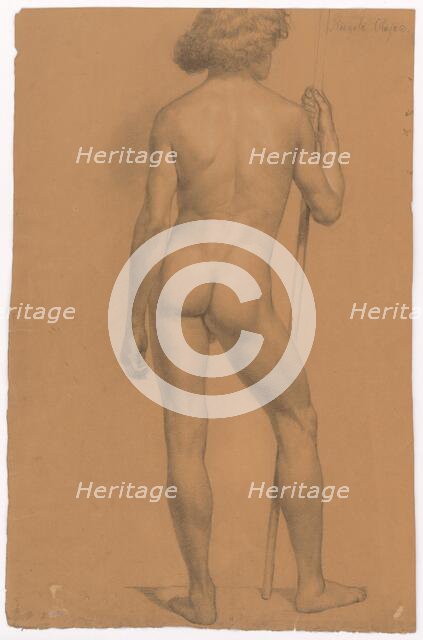 Study of a standing male nude from behind, 1898-1902. Creator: Alojz Rigele.