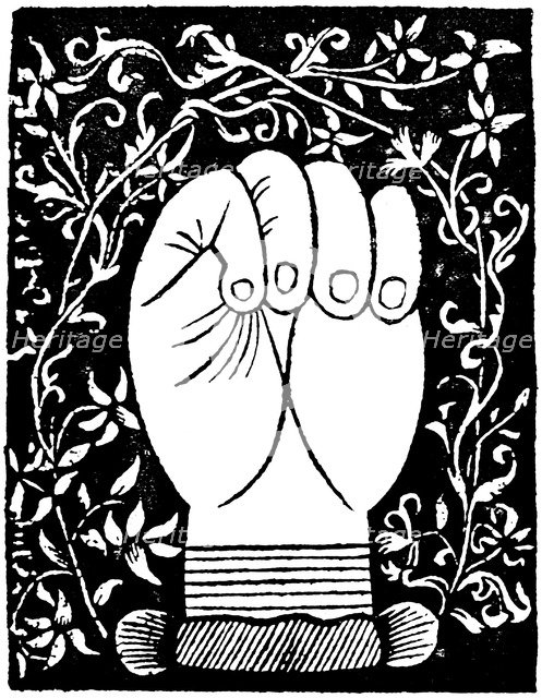 Chiromancy: Lines of the closed hand from Andre Corvo L'Art de Chyromance Lyons c1545. Artist: Unknown