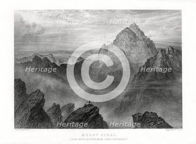 'Mount Sinai: Jebel Musa as seen from Jebel Katharina', 1887.Artist: W Forrest