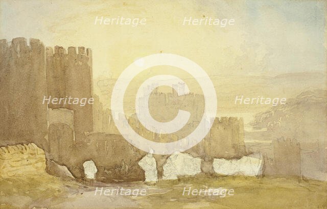 Sunrise, Conway Castle, 1830. Creator: David Cox the elder.