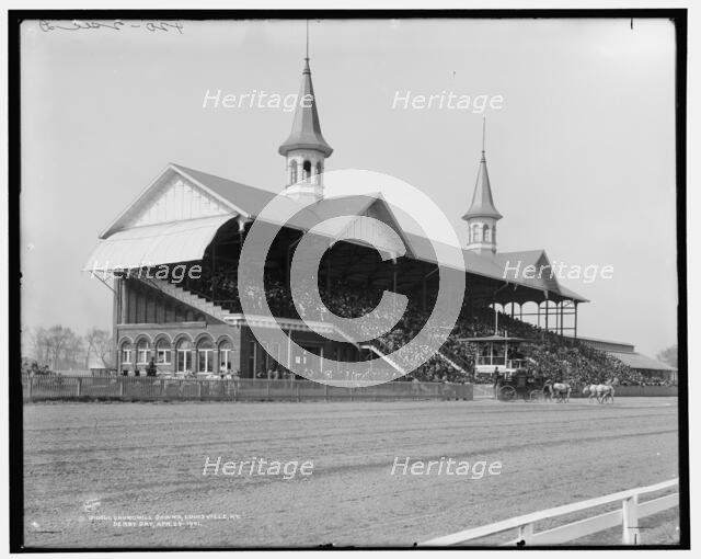 Churchill Downs, Louisville, Ky., Derby day, 1901 Apr 29. Creator: Unknown.
