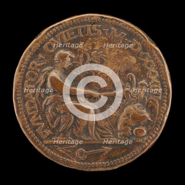 Peace Setting Fire to a Pile of Arms [reverse], 1534. Creator: Francesco dal Prato.