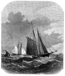 International Yacht-Races, New York: the Livonia and the Dauntless in a gale - "Man Overboard!" 1871 Creator: Unknown.