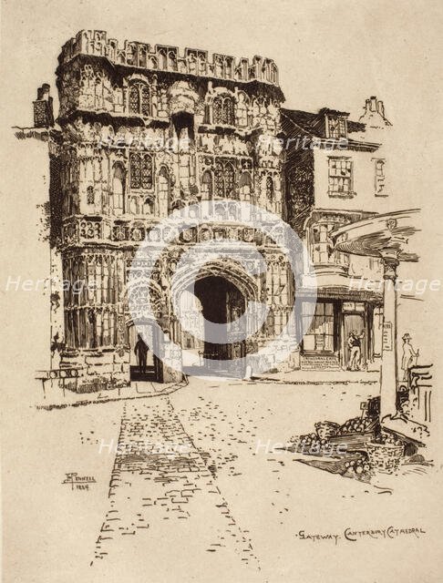 Gateway, Canterbury Cathedral, 1884. Creator: Joseph Pennell.