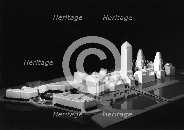 Model of Canary Wharf as at November 1987. Artist: Unknown
