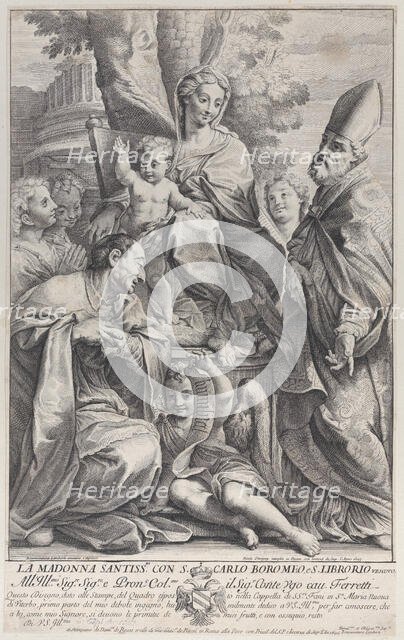 Virgin and Child with Saint Liborius and Carlo Borromeo, 1693-95., 1693-95. Creator: Nicolas Dorigny.