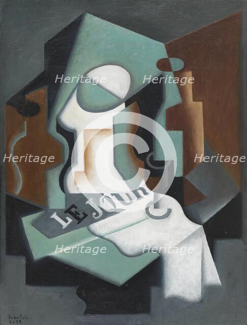 Bottle and Fruit-Dish, 1919. Creator: Juan Gris.