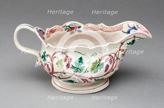 Sauceboat, Staffordshire, c. 1750. Creator: Staffordshire Potteries.