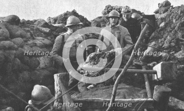 'La visite du President de la Republique au front de Verdun; precede par le general Nivelle..., 1916 Creator: Unknown.