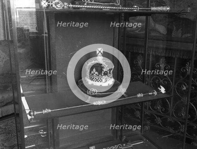 Imperial State Crown and Sceptre with the Dove, 1953.  Creator: Arthur Charles Kirby Ware.