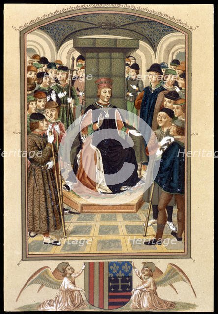 'The free of the fets and dits of the great King Alfonso', plate of a manuscript, 15th century.  Creator: Beccadelli, Antonio (il Panormita).