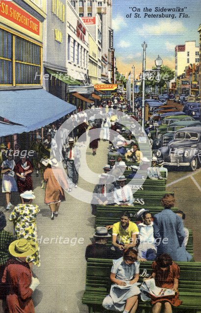 'On the Sidewalks of St Petersburg, Florida, USA, 1940. Artist: Unknown