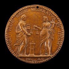 Justice and Piety at an Altar [reverse], 1601. Creator: Nicolas-Gabriel Jacquet.