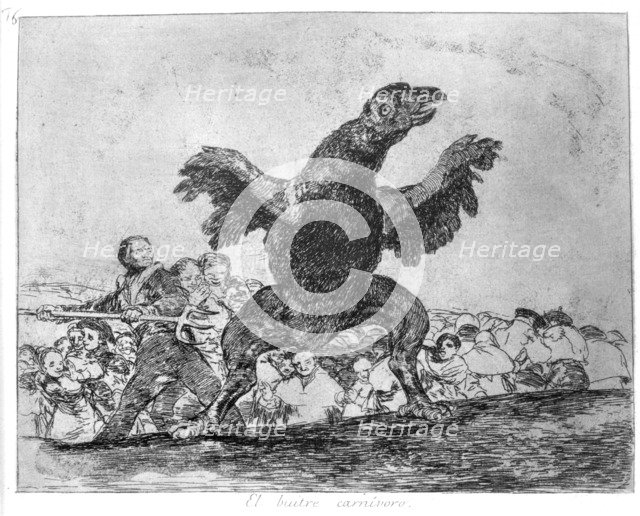 The Disasters of War, a series of etchings by Francisco de Goya (1746-1828), plate 76: 'El buitre…