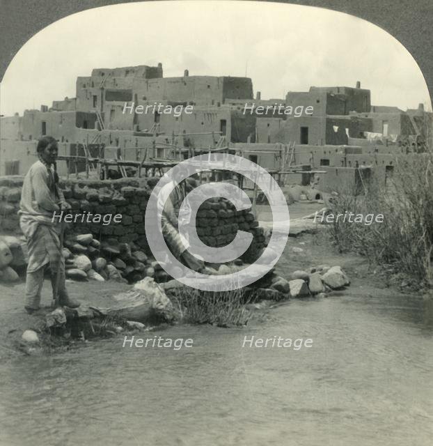 'As in Ancient Days, Pueblo of the Taos Indians, Taos, New Mexico', c1930s. Creator: Unknown.