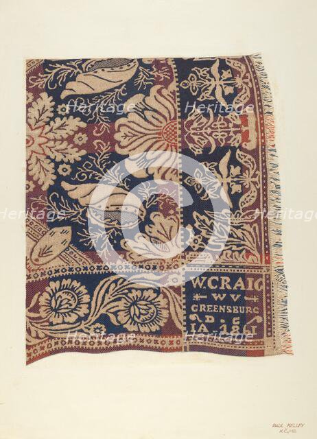 Jacquard Coverlet, 1935/1942. Creator: Paul Kelly.