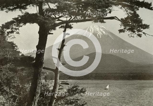'Fuji From Lake Shoji', 1910. Creator: Herbert Ponting.