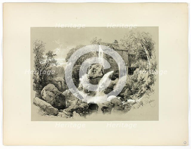 Pandy Mill, from Picturesque Selections, c. 1859-60. Creator: James Duffield Harding.
