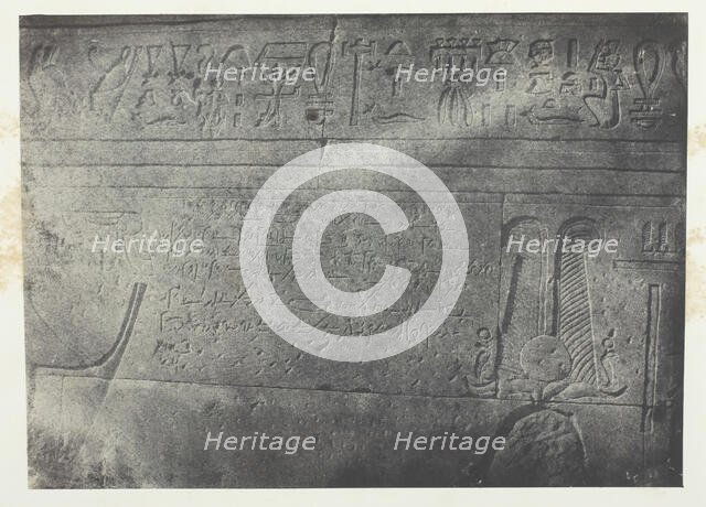 Grand Temple d'Isis à Philoe, Inscription Démotique; Nubie, 1849/51, printed 1852. Creator: Maxime du Camp.