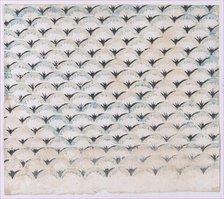 Sheet with overall curved abstract pattern, 19th century. Creator: Anon.