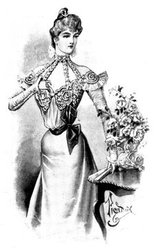 Ladies' Page: a charming theatre-bodice, 1898. Creator: Picador.