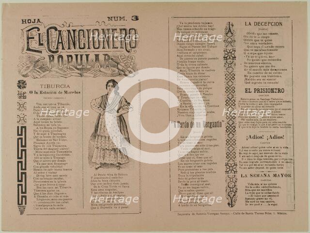 El cancionero popular, num. 3 (The Popular Songbook,  No. 3), n.d. Creator: José Guadalupe Posada.