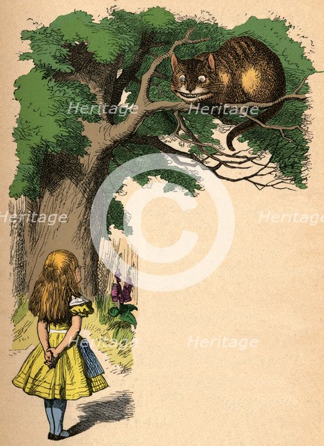 'Alice and the Cheshire Cat', 1889. Artist: John Tenniel.