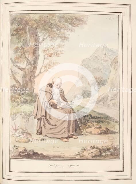 Contented Capucin, leaf from 'A Collection of Dresses by David Allan Mostly from Nature', 1776. Creator: David Allan.