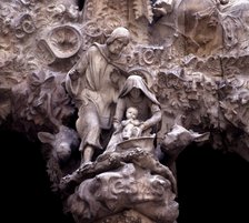 Detail of the Birth façade in the Sagrada Familia, by Antonio Gaudi.