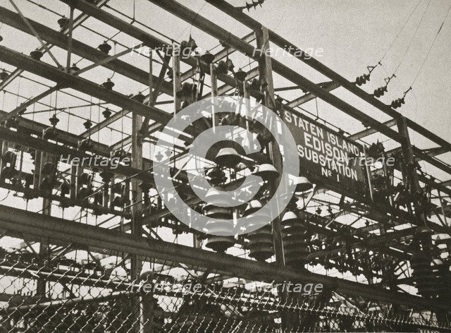 Electrical substation Number 1 on Staten Island, New York, USA, early 1930s. Artist: Unknown
