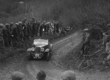 Triumph of HF Burt competing in the MCC Lands End Trial, 1935. Artist: Bill Brunell.