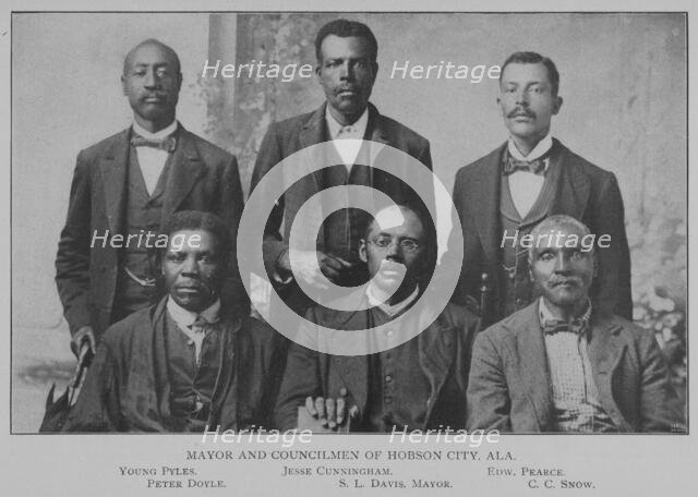 Mayor and councilmen of Hobson City, Ala., Young Pyles, Jesse Cunningham, Edw. Pearce..., 1902. Creator: Unknown.