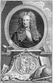 Isaac Newton (1642-1727), English mathematician, astronomer and physicist, 1738. Artist: Jacobus Houbraken