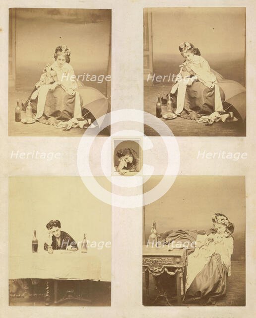 [Album page with ten photographs of La Comtesse mounted recto and verso], 1861-67. Creator: Pierre-Louis Pierson.