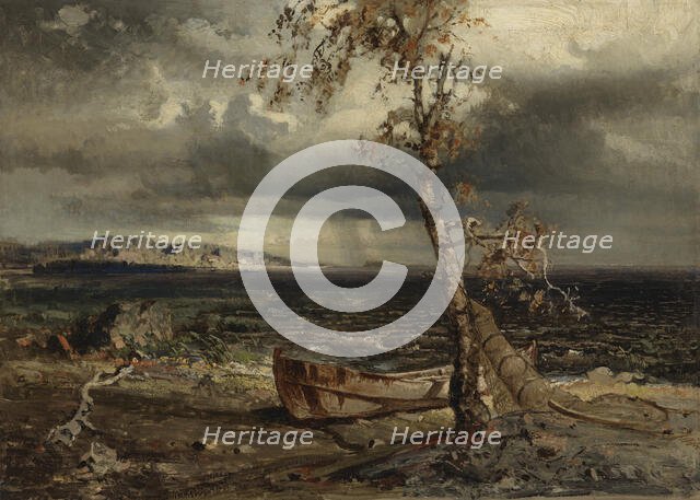Storm on Lake Nasijarvi, 1860. Creator: Werner Holmberg.