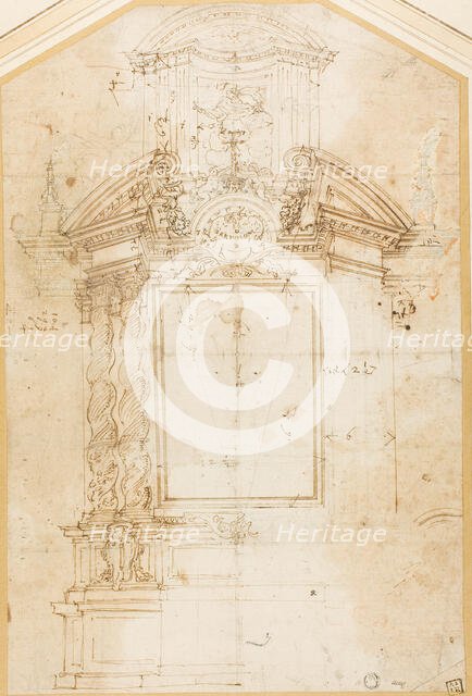 Sketch for an Altar of Saint Bartholomew, n.d. Creators: Andrea Pozzo, Giovanni Francesco Grimaldi.