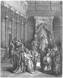 Esther in the presence of Ahasuerus, 1866. Artist: Gustave Doré